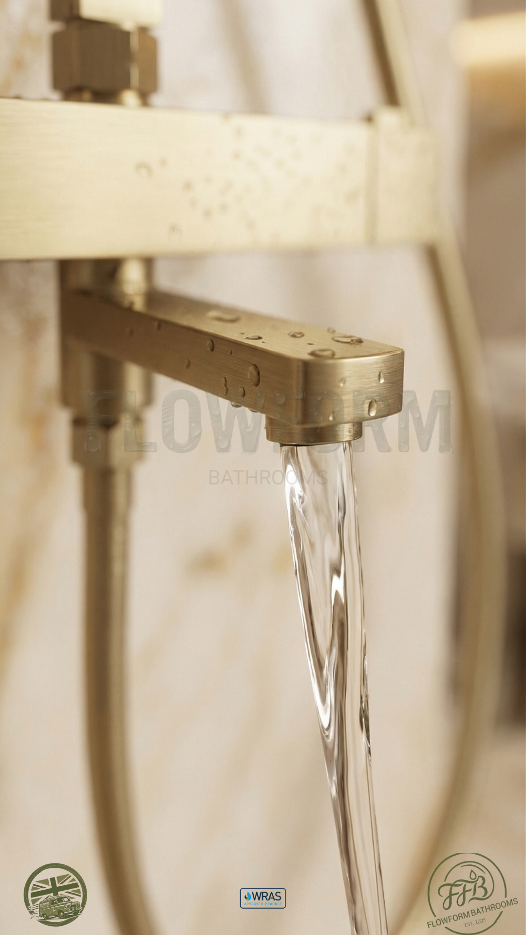 FlowForm Vident - Square - 3 Way Thermostatic Shower - Bath Filler - Vernet