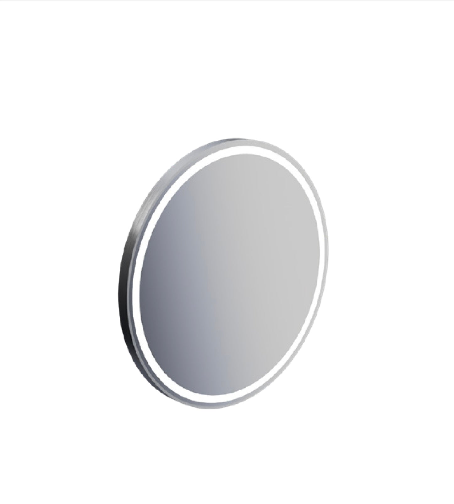 Cyrus 500mm Round LED Mirror | Dimmable & Demister | Brushed Nickel