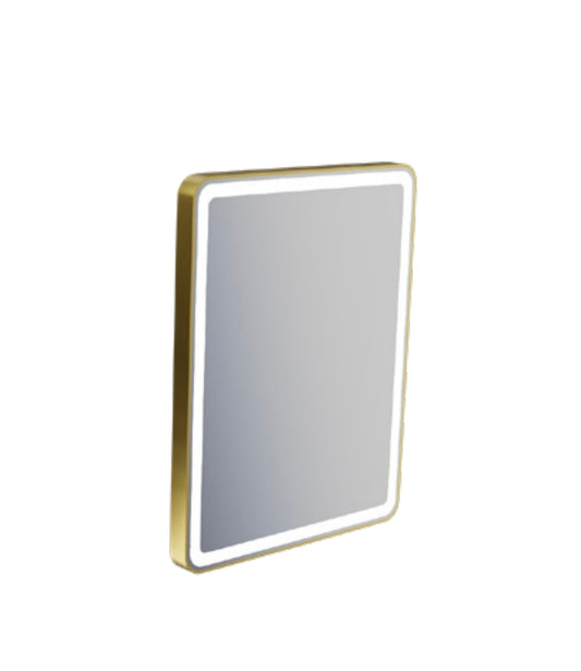 Orion 600x800mm LED Mirror | Dimmable & Demister | Brushed Gold