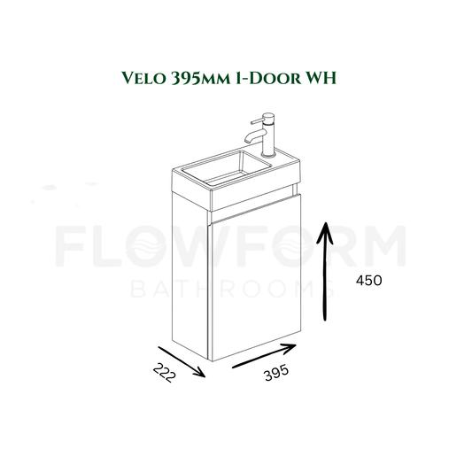 400mm - Wall Hung Vanity Unit & Basin White Gloss 100% Waterproof PVC Cabinet