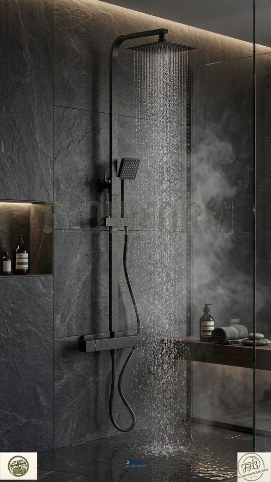 FlowForm Core - Square - Thermostatic Shower System Dual Head