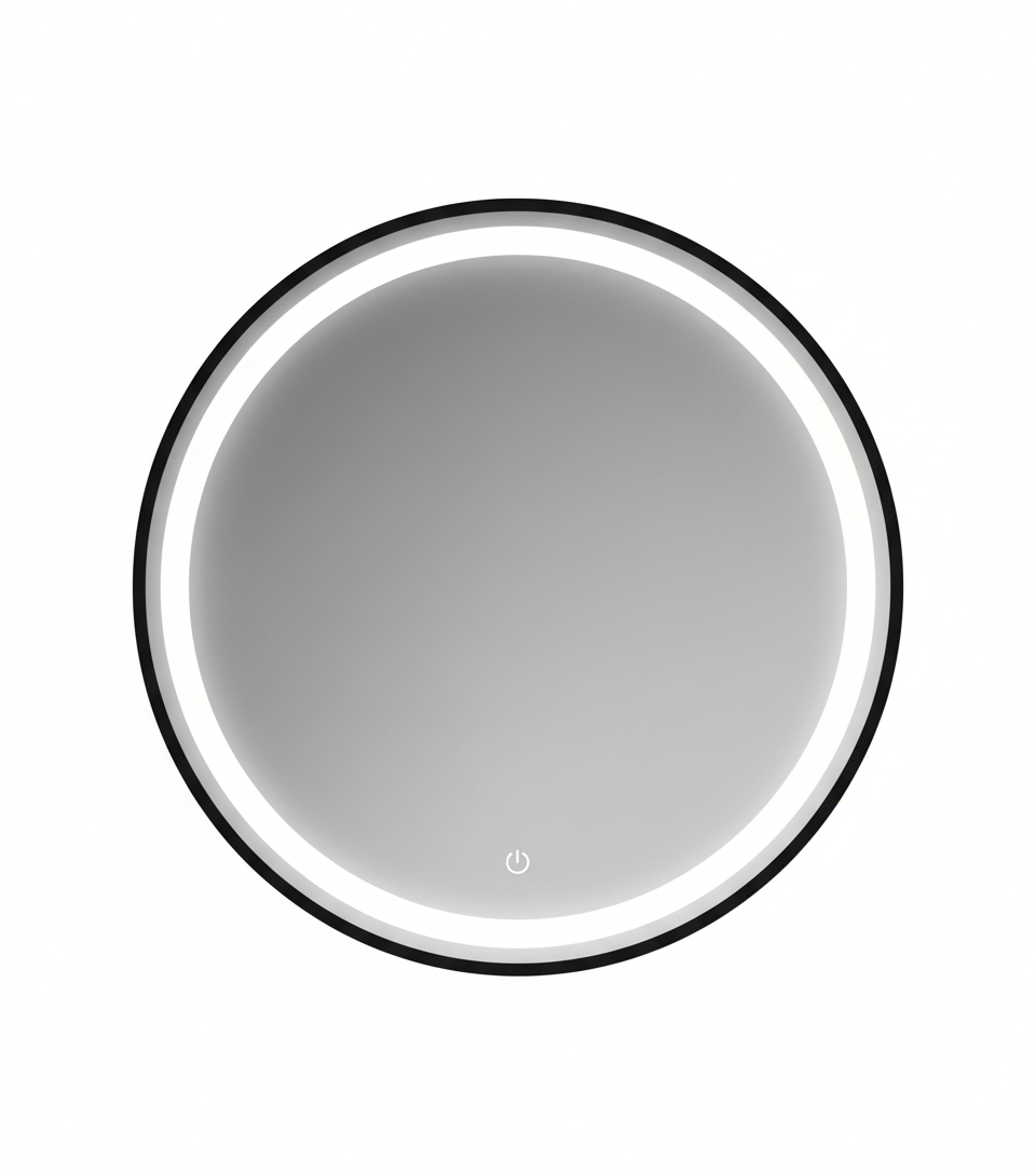 Cyrus 500mm Round LED Mirror | Dimmable & Demister | Matt Black