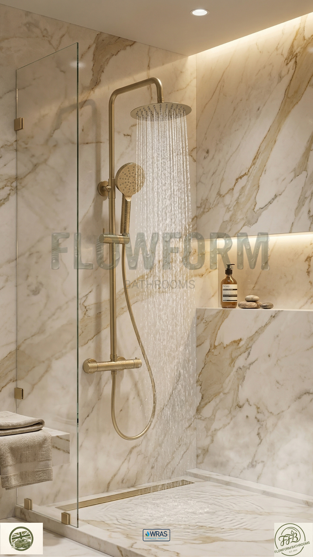 FlowForm Liora - Round - 2-Way Thermostatic Rain Shower Vernet