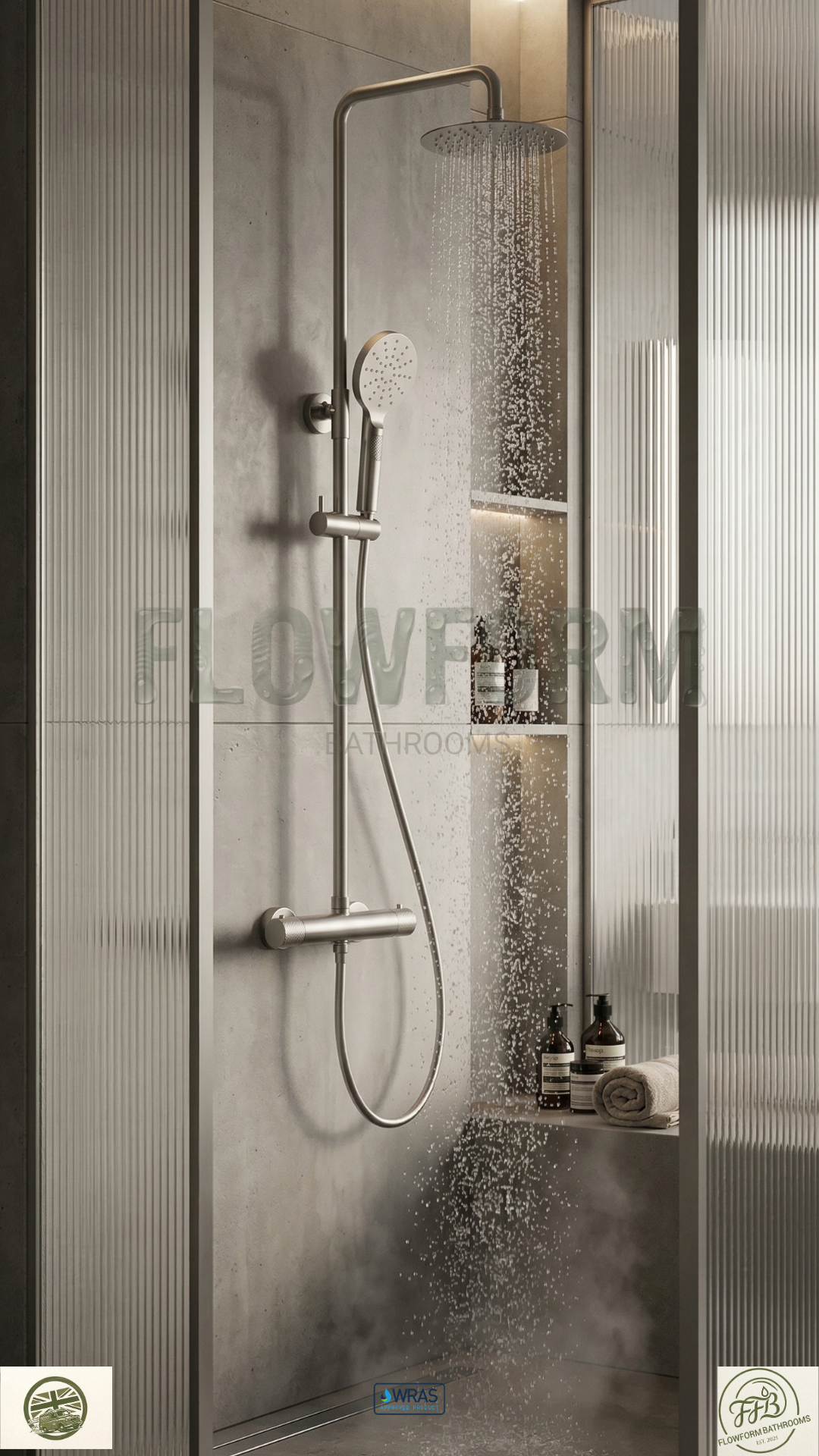 FlowForm Liora - Round - 2-Way Thermostatic Rain Shower Vernet