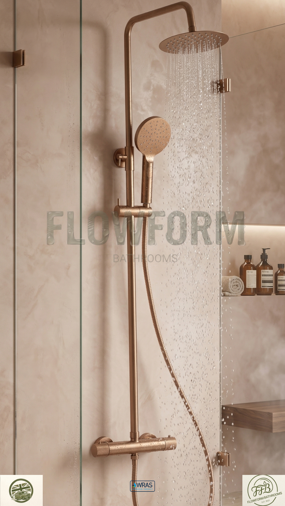 FlowForm Liora - Round - 2-Way Thermostatic Rain Shower Vernet