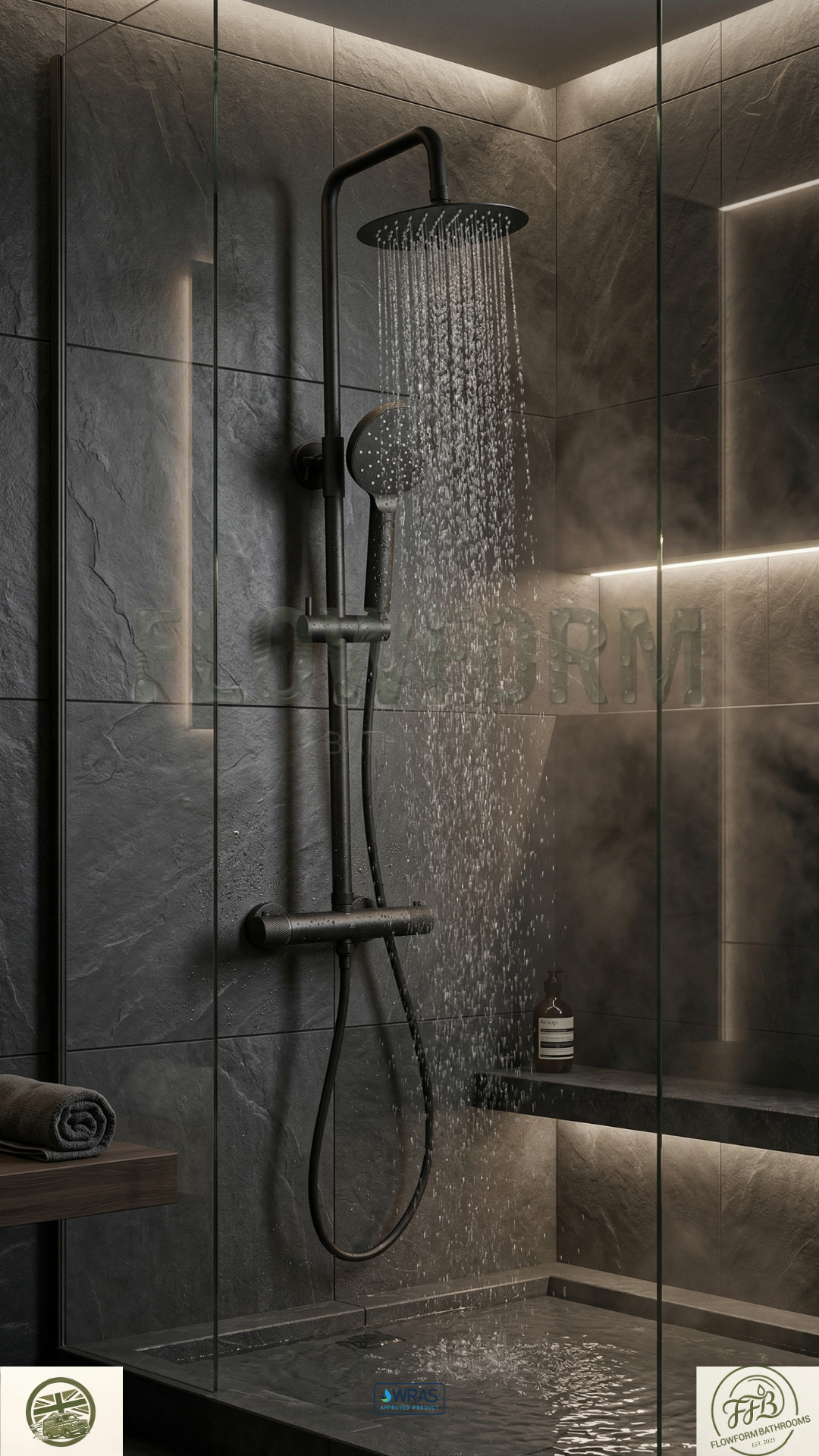 FlowForm Liora - Round - 2-Way Thermostatic Rain Shower Vernet