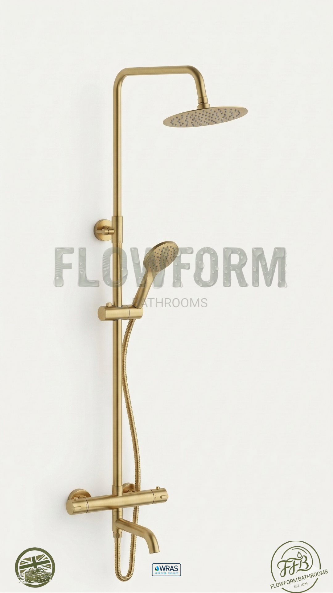 FlowForm Liora - Round  - 3-Way Thermostatic Shower -  Bath Filler -  Vernet