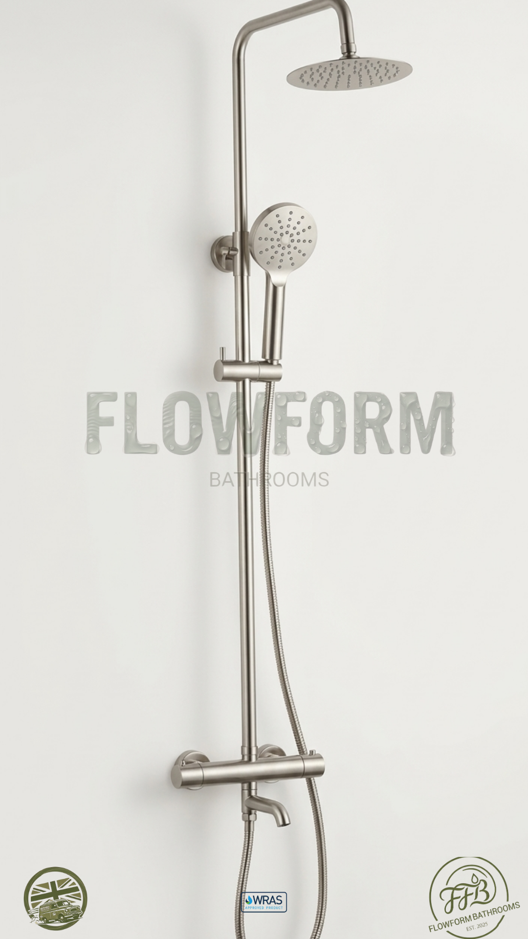 FlowForm Liora - Round  - 3-Way Thermostatic Shower -  Bath Filler -  Vernet