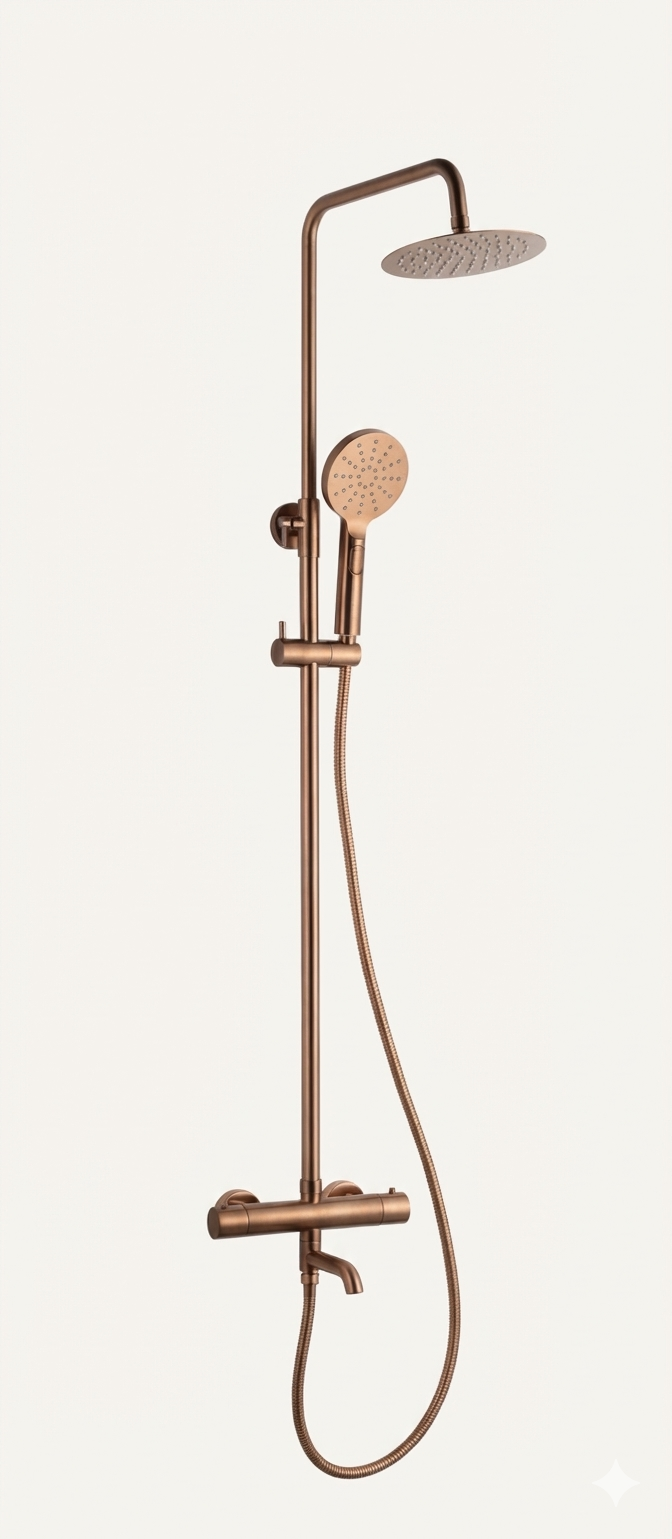 FlowForm Liora - Round  - 3-Way Thermostatic Shower -  Bath Filler -  Vernet