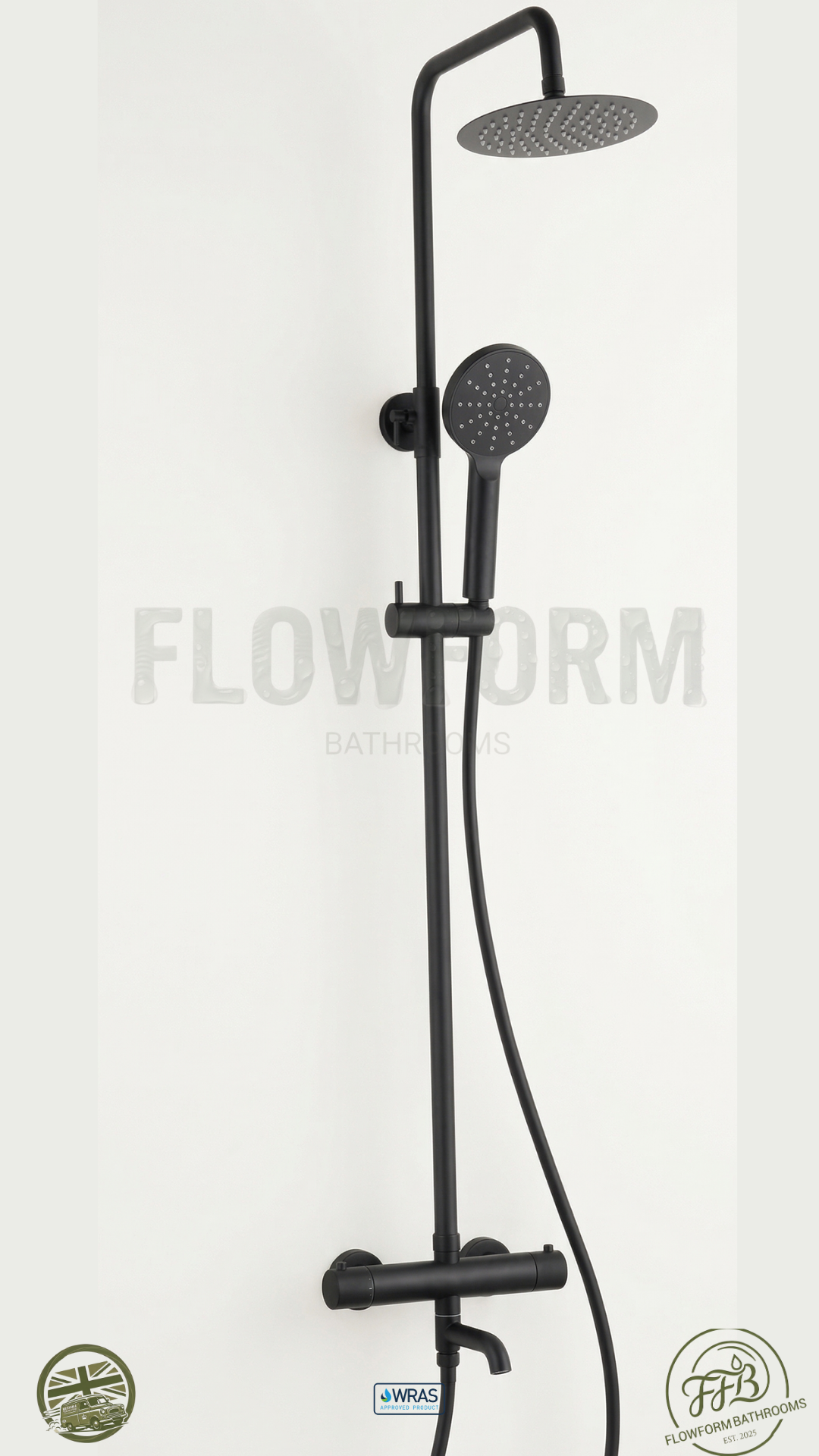 FlowForm Liora - Round  - 3-Way Thermostatic Shower -  Bath Filler -  Vernet