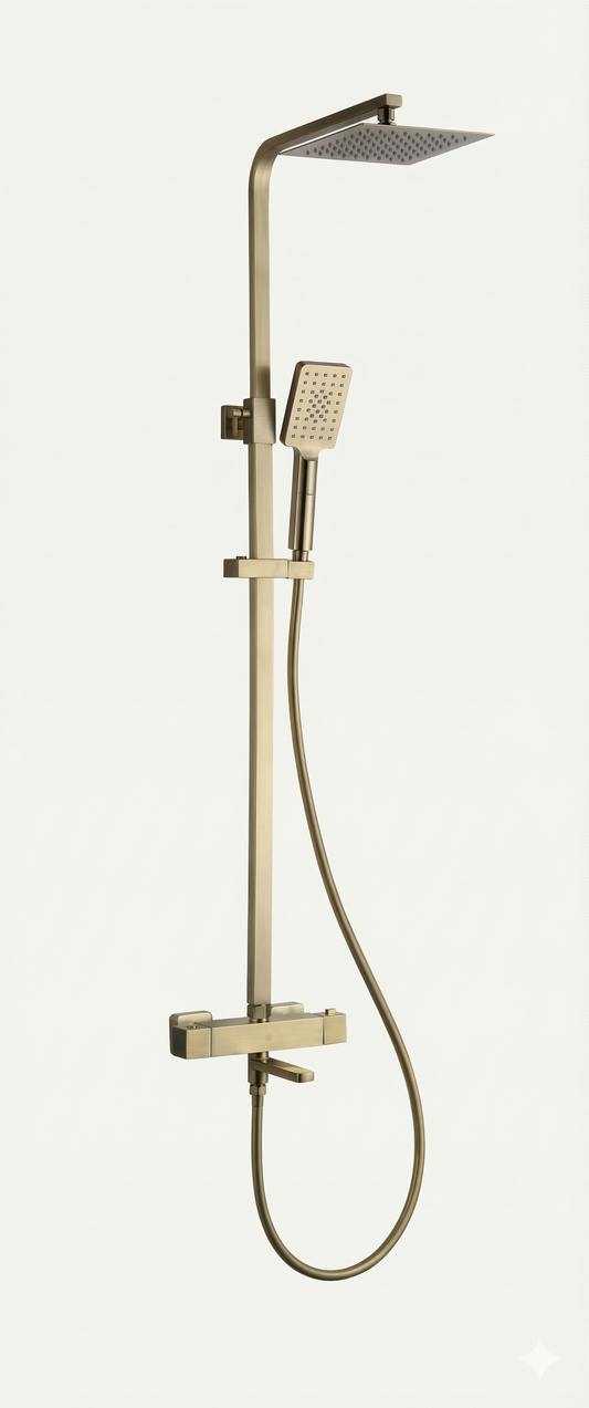 FlowForm Vident - Square - 3 Way Thermostatic Shower - Bath Filler - Vernet