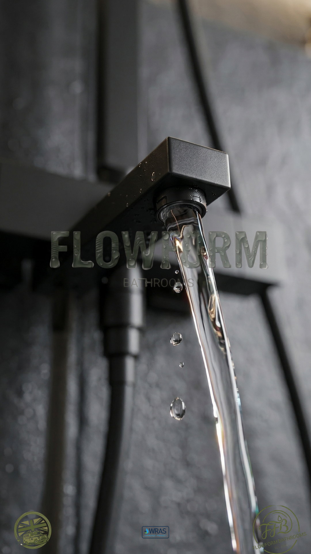 FlowForm Vident - Square - 3 Way Thermostatic Shower - Bath Filler - Vernet