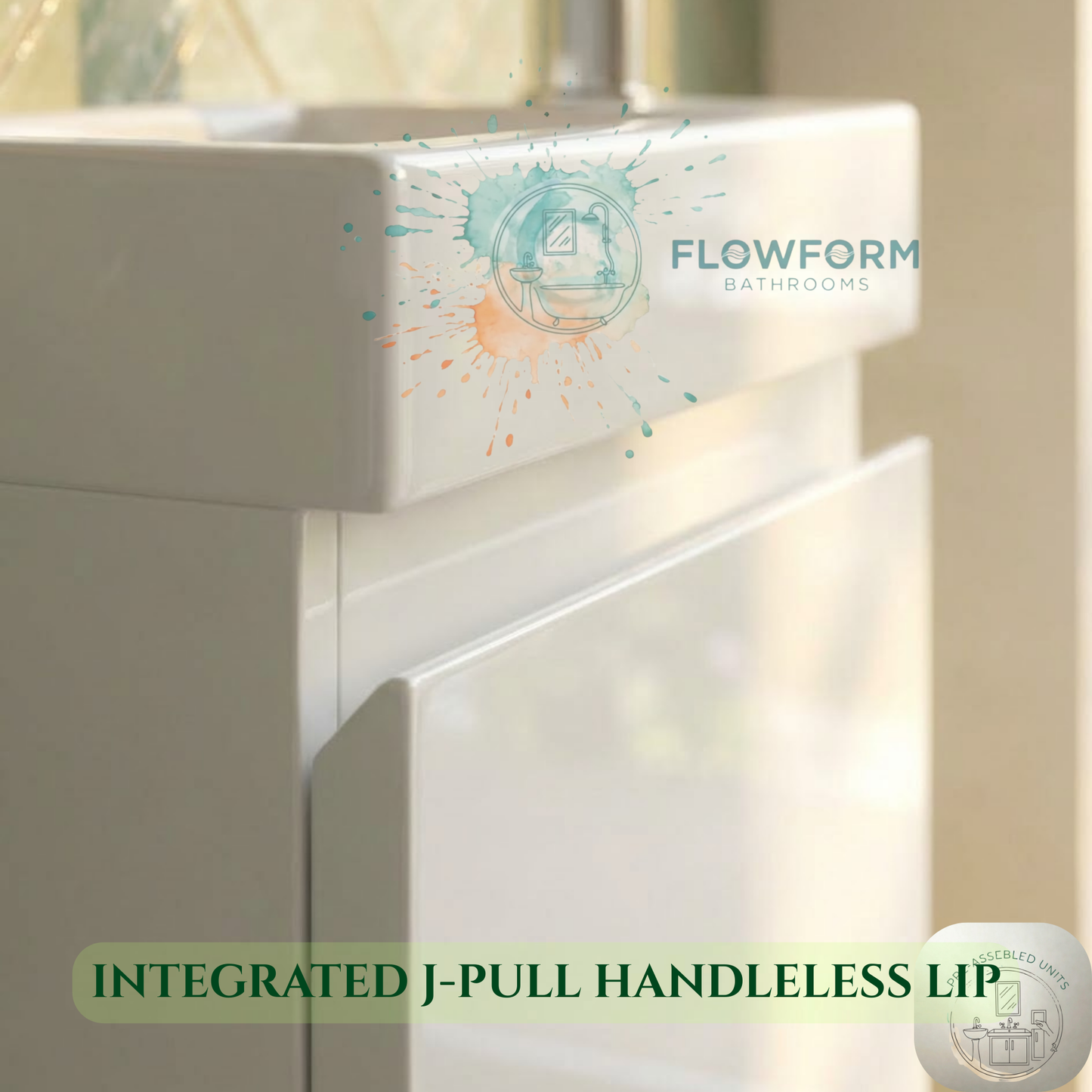 400mm - Wall Hung Vanity Unit & Basin White Gloss 100% Waterproof PVC Cabinet