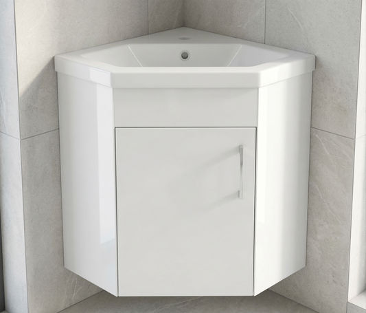 Nura 410mm Wall Hung Vanity Unit Basin High Matt White Modern Compact Design