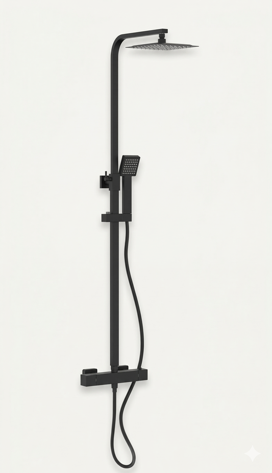 FlowForm Core - Square - Thermostatic Shower System Dual Head